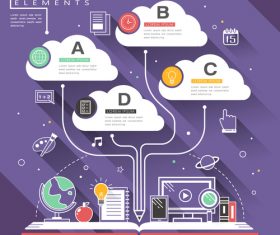 Remote teaching infographic option vector