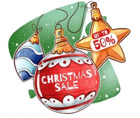 Retro Christmas sale label vector