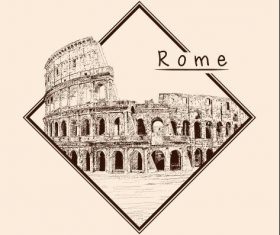 Rome architectural sketch vector