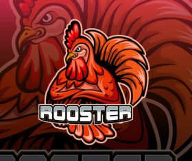 Rooster esports logo vector