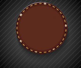 Round shiny billboard vector on black background