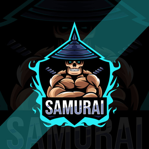 Samurai esport logo vector