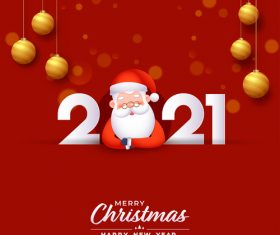 Santa Claus New Year 2021 colorful design vector