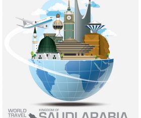 Saudi arabia famous tourist attractions concept vector