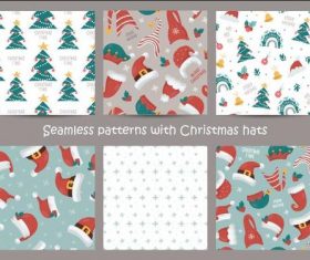 Seamless pattern with Christmas hats vector