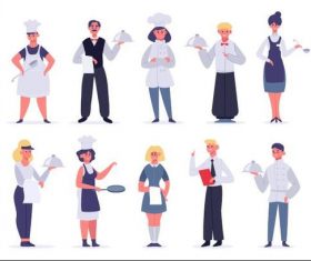 Service industry personnel cartoon illustration vector