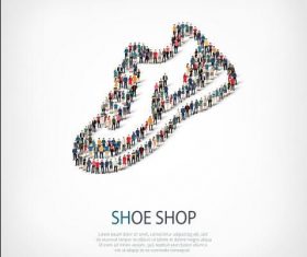 Shoe shop mix icon vector