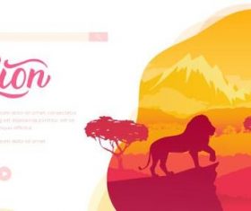Silhouette illustration lion vector