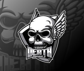 Skull esports logo design vector