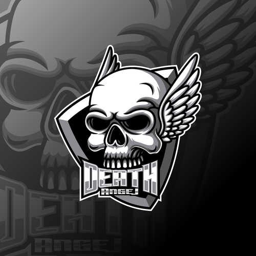 Skull esports logo design vector