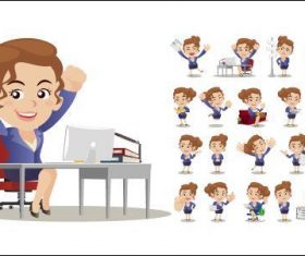 Smart businesswoman cartoon vector