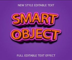Smart object 3d text effect vector