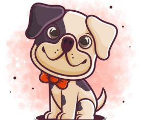Smiling puppy cartoon icon vector