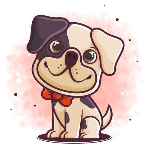 Smiling puppy cartoon icon vector