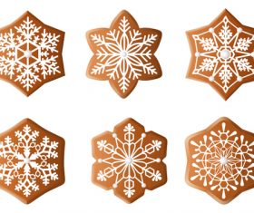 Snowflake pattern christmas gingerbreads vector