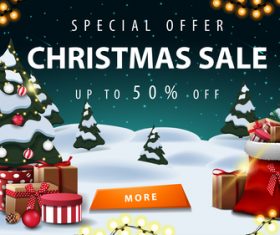 Special offer Christmas sale flyer vector