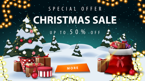 Special offer Christmas sale flyer vector