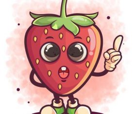 Strawberry cartoon icon vector