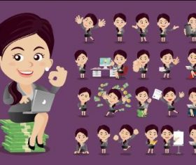 Successful business woman cartoon vector