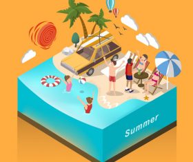 Summer 3D concept vector