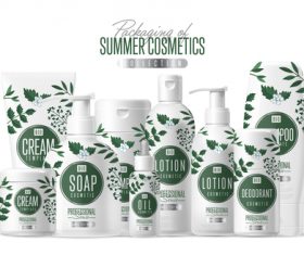 Summer cosmetics and packing vector