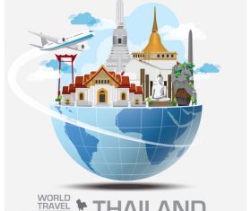 Thailand famous tourist attractions concept vector
