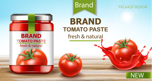 Tomato paste fresh natural vector