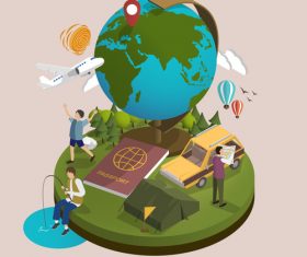 Travel 3D concept vector