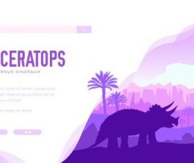 Triceratops silhouette illustration vector