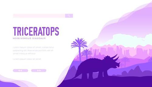 Triceratops silhouette illustration vector