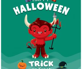 Trick or Treat halloween poster design vector