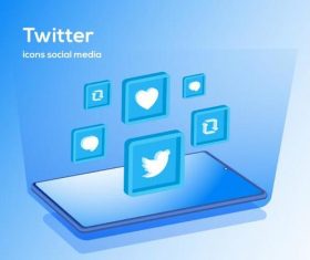 Twitter icons social media vector