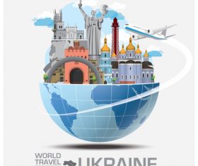 Ukraine famous tourist attractions concept vector