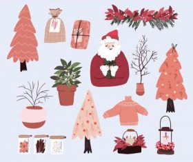 Various christmas elements vector