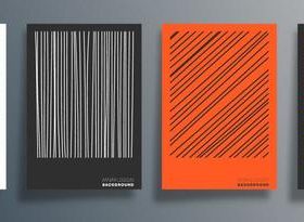 Vertical stripe pattern poster design vector