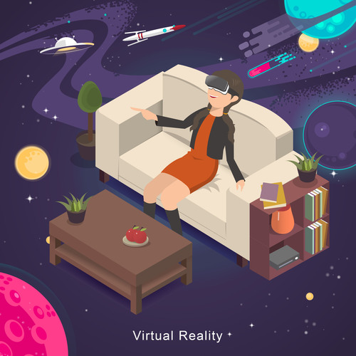 Virtual reality concept vector