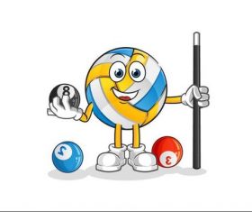 Volleyball mascot cartoon vector