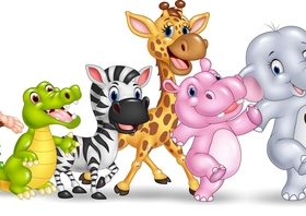 Walking animals cartoon vector