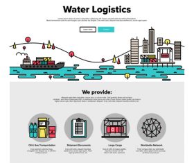 Water logistics flat graphic concept vector