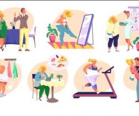 Weight loss illustration vector