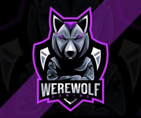 Werewolf esport logo vector