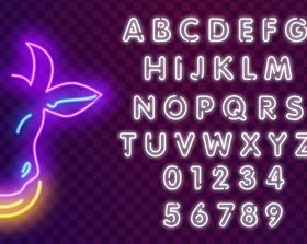 White letters and cow shape lantern vector