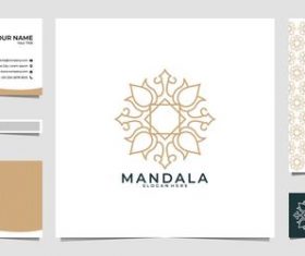White mandala logo company business card vector