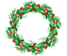 Wild berries decorated Christmas wreath vector