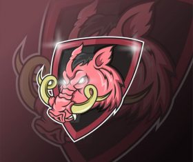 Wild boar esport icon vector