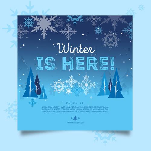 Winter beautiful card vector