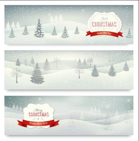 Winter christmas banner vector