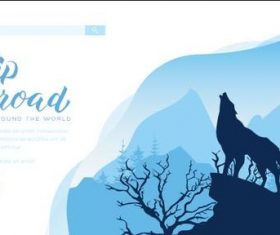 Wolf howling silhouette illustration vector
