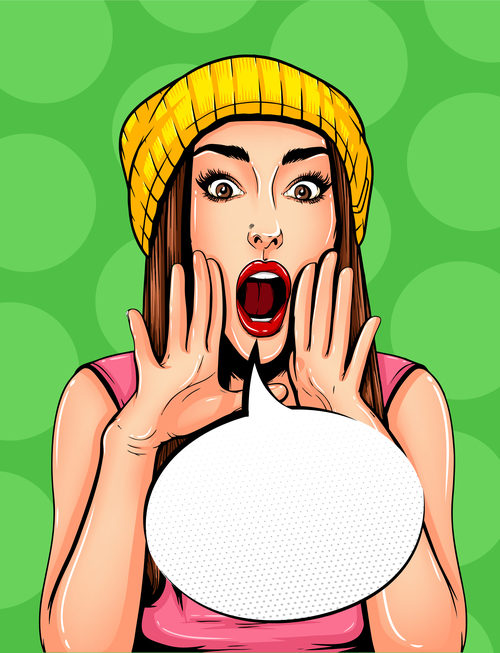 Woman shouting pop art illustration vector