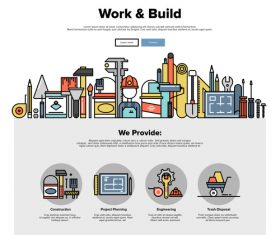 Work build flat graphic concept vector